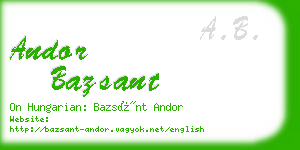 andor bazsant business card